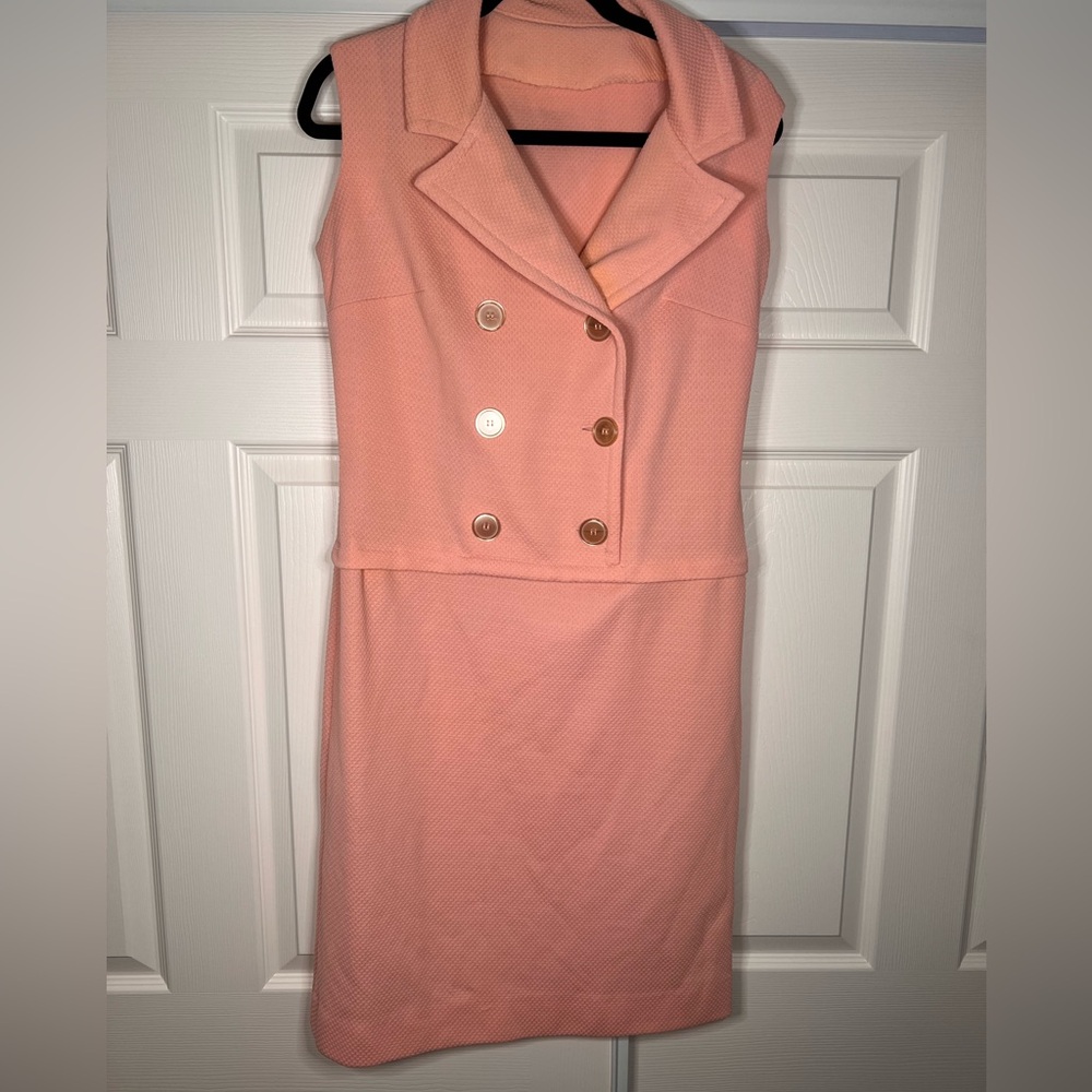 Pink Double-Breasted Dress